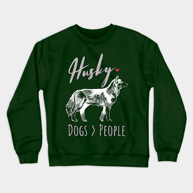 Husky Dogs over People Crewneck Sweatshirt by JKA